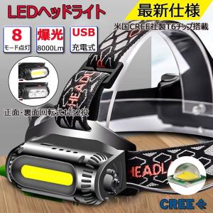 LEDヘッドランプ ヘッドライト 充電式 18650リチウム充電池付属