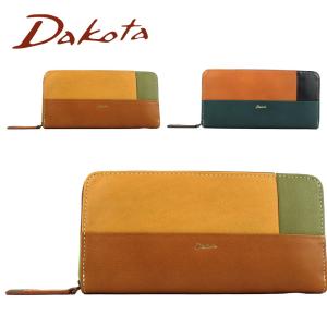 新品ダコタDakotaイタリア製牛革長財布 Dakota 長財布 かぶせ L字ファスナー 財布 ダコタ トリコローレ