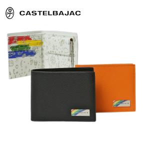 カステルバジャック 二つ折り財布 カード段4 メンズ レディース エリー バジャック CASTELBAJAC 82613 ブラック オレンジ ホワイト｜MORITA&Co.ONLINE STORE