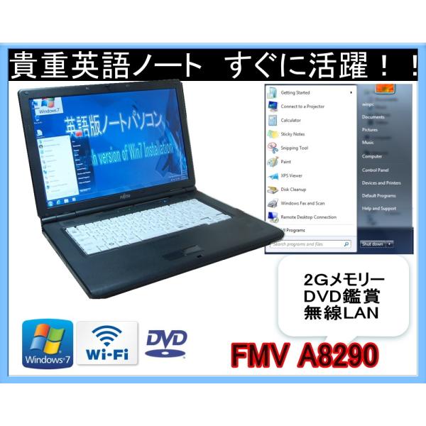 中古パソコン 90日保障 英語版WINDOWS 7 インストール　FUJITSU A8290　英語キ...