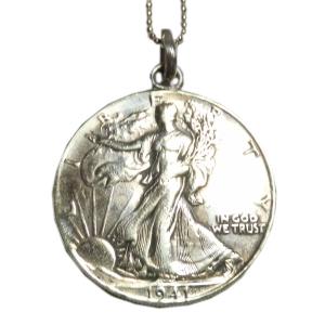 本物アメリカ コイン モルガン 1ドル銀貨 ペンダントトップ ネックレス