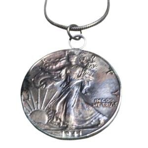 本物アメリカ コイン モルガン 1ドル銀貨 ペンダントトップ ネックレス
