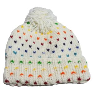 帽子　ネパール・手編みボンボン帽子4　クリックポスト選択　送料200円｜e-bingo