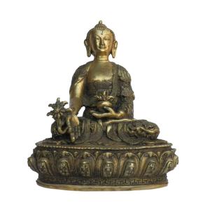 仏像 ネパール仏像 真鍮製 薬師如来像 68 : アジア雑貨ビンゴ - 通販