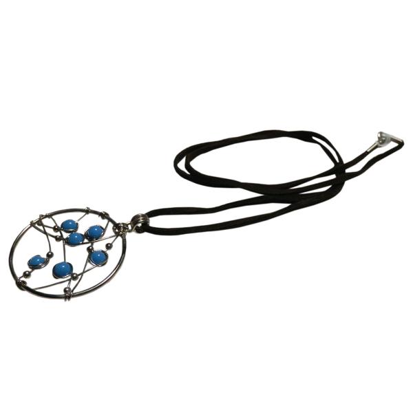 ハンドメイド水色ビーズの宇宙ネックレス4　クリックポスト選択　送料200円