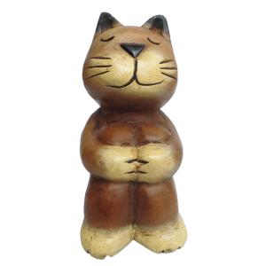 エスニック雑貨　木彫りネコ 木彫り アジアン雑貨 大きい猫ちゃん木彫り22 : アジア雑貨ビンゴ