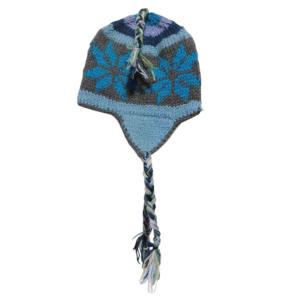 帽子　手編みの耳あて付きネパールの帽子43　クリックポスト選択　送料200円｜e-bingo
