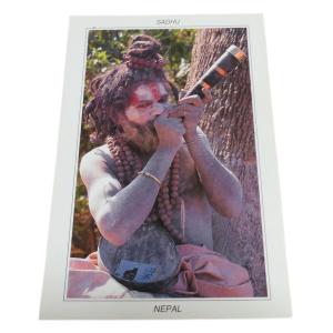ポストカード　アジアン雑貨　ネパール・サドゥー・ポストカード 3　クリックポスト選択　送料200円