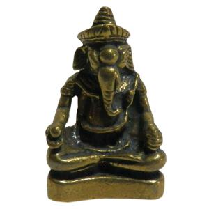 ガネーシャ（聖天、しょうてん）の置物[骨董風古銅色仕上げ]真鍮製