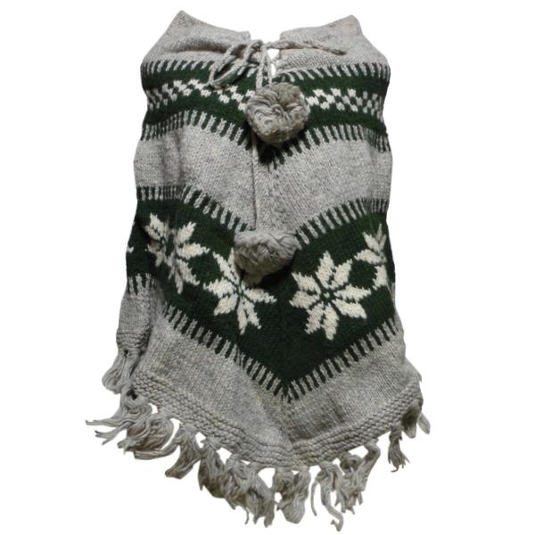 ポンチョ　アジアン衣料　ネパール手編みポンチョ16