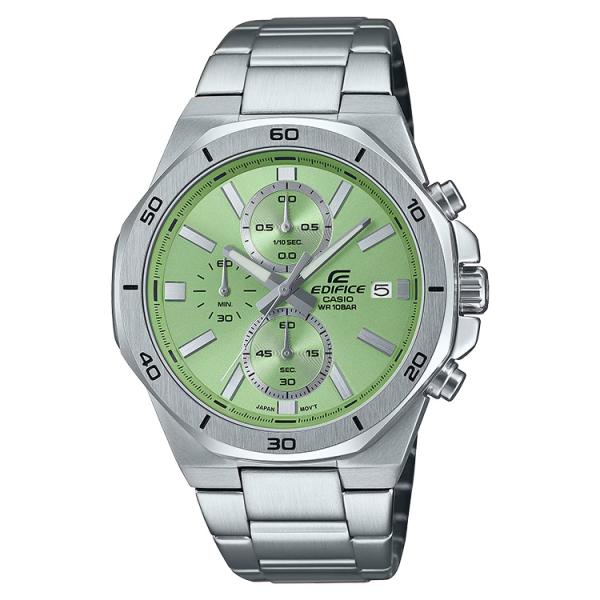 エディフィス EDIFICE クロノグラフ ブルー 緑 八角形 オクタゴン EFV-640DJ-3A...