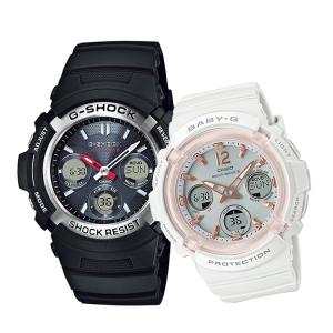 ペアウォッチ ペアセット G-SHOCK x BABY-G Gショック ベビーG カシオ CASIO 電波ソーラー デジアナ スタンダード AWG-M100-1AJF BGA-2800-7AJF｜e-bloom