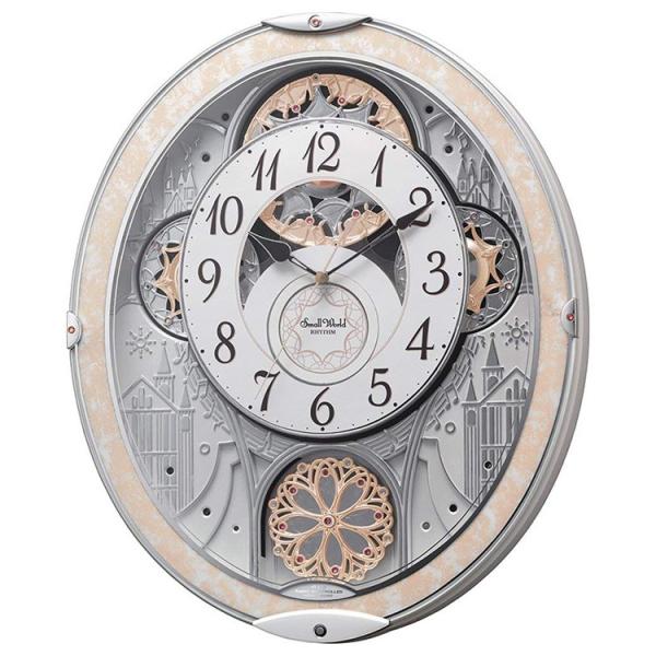 リズム時計 電波時計 掛け時計 電波掛け時計 スモールワールド ノエル NS 8MN407RH03 ...