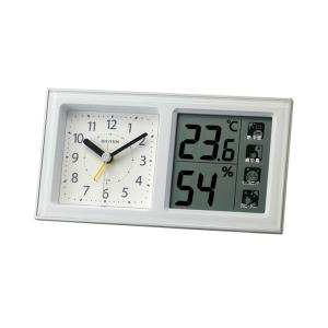 リズム時計 置き時計 目覚まし時計 温湿度計 ルームナビR678 8RE678SR03 置時計 目覚し時計