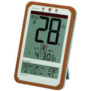アデッソ デジタル日めくり電波時計 温湿度計付 掛置兼用 掛け時計 置き時計 C-8414 クロック｜e-bloom