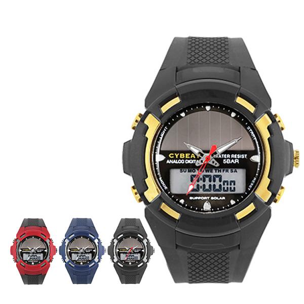 CYBEAT 太陽光発電ウォッチ アナデジ ブラック/ゴールド ブラック/シルバー ブルー レッド ...