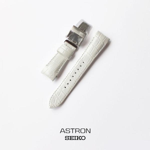 ASTRON アストロン SEIKO セイコー クロコダイル 替えバンド 交換 ベルト 白 R7X1...