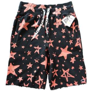 Trukfit Allover Printed Sweat Short S Black / Orange（Sサイズ）（ハーフパンツ / スウェット）（カラー：ブラック/オレンジ）｜e-bms-store