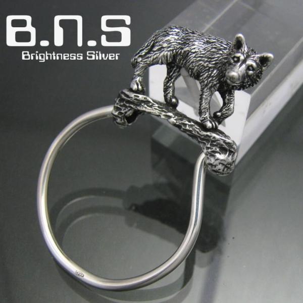 銀の狼、オオカミキーリング　シルバー925　SV925(キーホルダー、キーチェーン、鍵、ウルフ、おお...