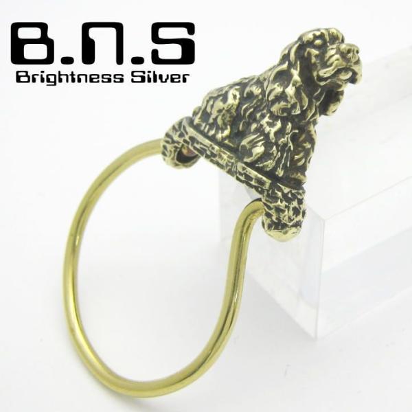 金色の犬　コッカースパニエルキーリング　ブラス　真鍮(キーホルダー、キーチェーン、鍵、犬、ドッグ、D...