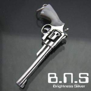 K-SMITH（ケースミス） スカル & 銃 ホワイトジルコニア ブラックVer