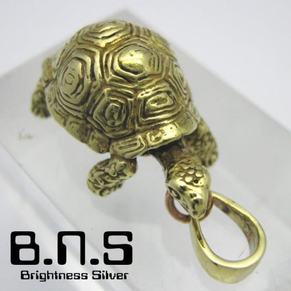 金色の亀 ゾウガメペンダント ブラス 真鍮 brass (tortoise turtle リクガメ ...