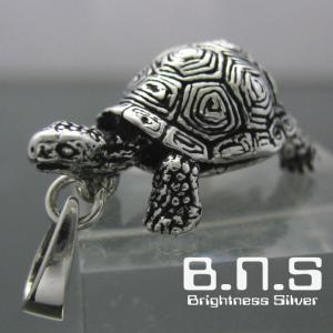 ピンブローチ 亀 カメ 小さな陸ガメ 爬虫類 シルバー925 メンズ