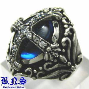 GOD リング✨️ブルー✨️シルバー925 ロイヤルサファイアスクエアストーンGODゴッドリング ブルー【ring-572