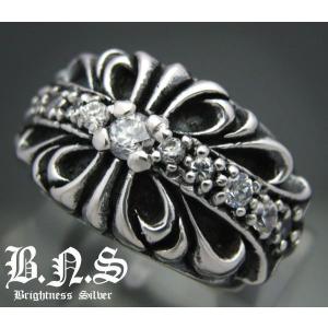 フローラルクロスハートリング 指輪 シルバー925 メンズ レディース