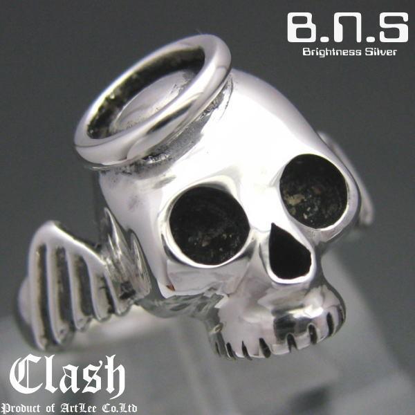 Clash エンジェルベイビースカルリング 天使 翼,シルバー925