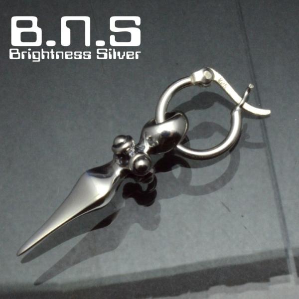 片方販売 シャープチャームリングピアス　シルバー925