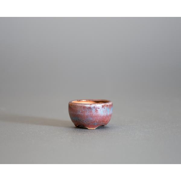 プチ盆栽鉢　青銅マット釉 丸盆栽鉢　小鉢　 p0629