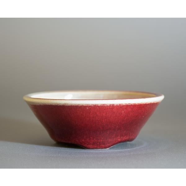 盆栽鉢　辰砂釉 丸盆栽鉢　小品盆栽鉢　ミニ盆栽鉢　國井正子鉢　p1014