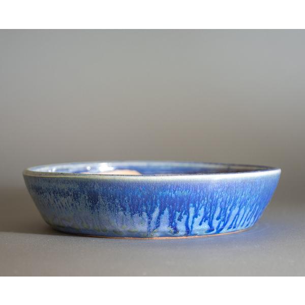 盆栽鉢　トルコ紺釉 丸盆栽鉢　小品盆栽鉢　小さな盆栽鉢 　p1019