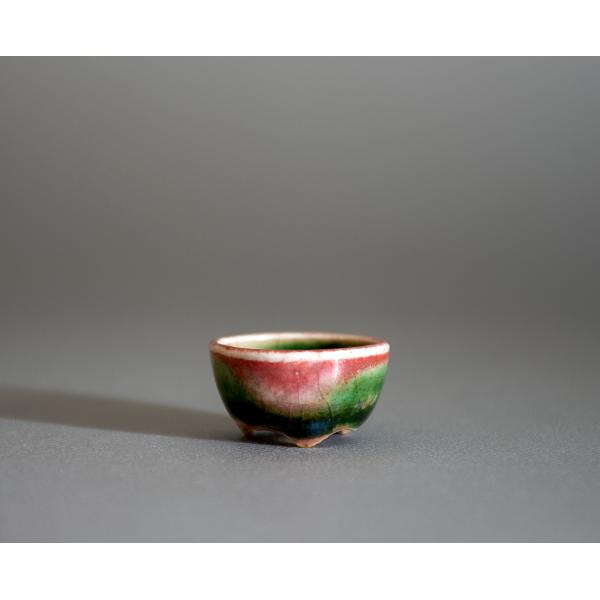 プチ盆栽鉢　織部釉 丸盆栽鉢　小鉢　小さい鉢　p1067