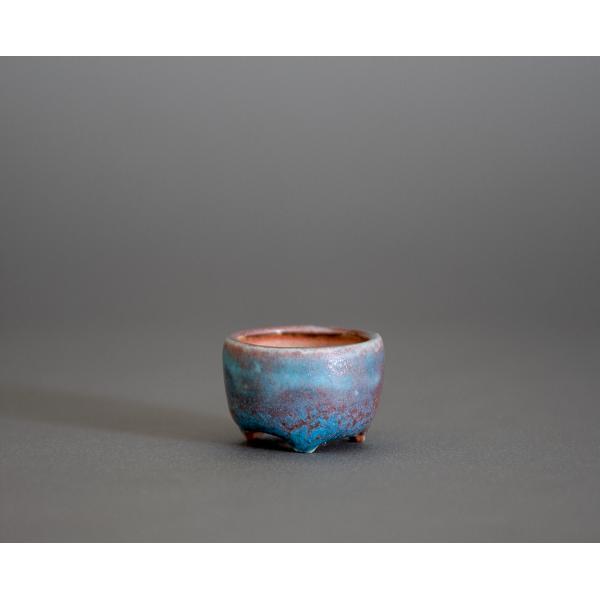 プチ盆栽鉢　青銅マット釉 丸盆栽鉢　小鉢　 p1069