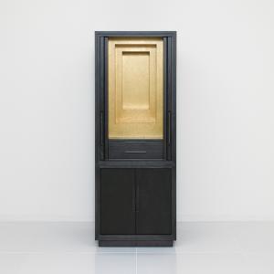 モダン仏壇 床置タイプ 栓 墨黒 内金仕上げ 4...の商品画像