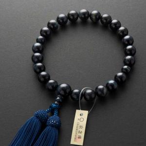 数珠 男性用 青虎目石 22玉 共 上 正絹房 ...の商品画像