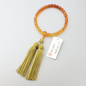 数珠 女性用 イエローオニキス7mm 水晶スターシェイプ 交互 正絹蛍房