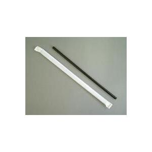 ストレートストロー 6mmx210mm 黒 紙袋入 500本