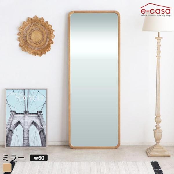 ミラー 壁掛け ウォールミラー 鏡 壁掛け鏡 スクエア型 無垢材 ナチュラル オーク無垢材 飛散防止...