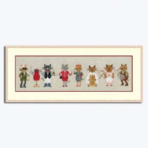 クロスステッチ刺繍キット 1090 Parisian Cats Frieze パリで生まれ育ったネコたち