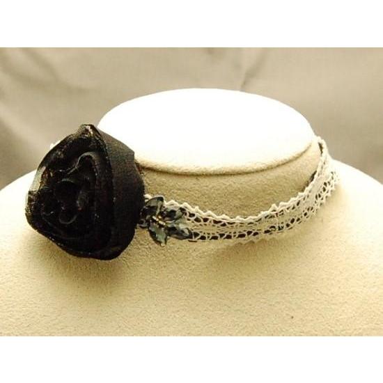 チュール薔薇lovelyチョーカー（ブラック）結婚式　披露宴　フォーマル　二次会　パーティー　謝恩会...