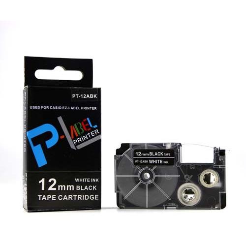 カシオ用　ネームランド 互換 テープカートリッジ 12mm XR-12ABK〔互換〕