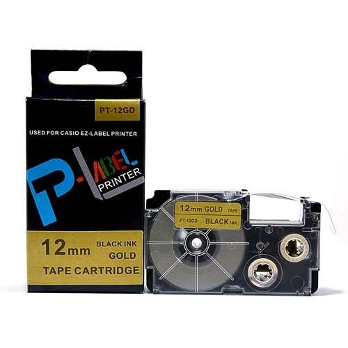 カシオ用　ネームランド 互換 テープカートリッジ 12mm XR-12GD〔互換〕