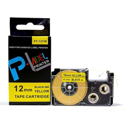 カシオ用　ネームランド 互換 テープカートリッジ 12mm XR-12YW〔互換〕