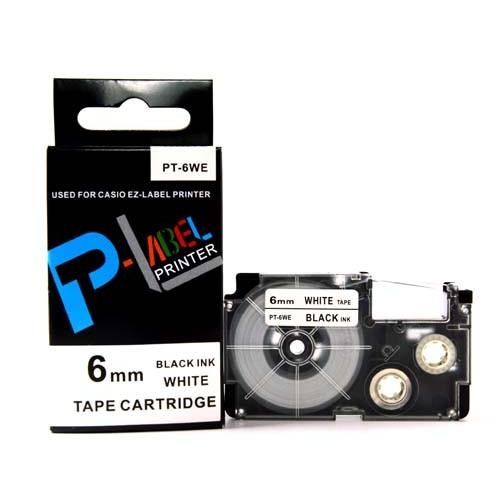 カシオ用　ネームランド 互換 テープカートリッジ 6mm XR-6WE〔互換〕
