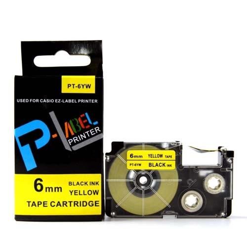 カシオ用　ネームランド 互換 テープカートリッジ 6mm XR-6YW〔互換〕