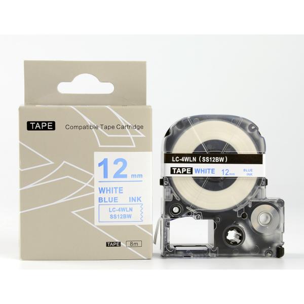 キングジム テプラPRO用 互換 テープカートリッジ SS12BW〔SS12Bの強粘着〕12mm〔互...