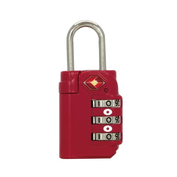 南京錠 ダイヤル式  レインボーパドロック RP-43 (TSA LOCK) レッド 旅行 スーツケ...